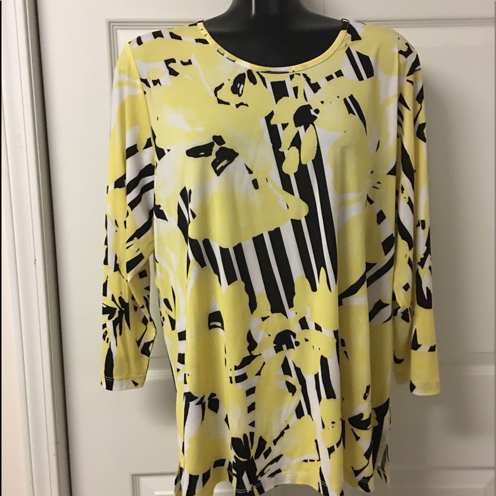 Yellow pattern tunic 1X